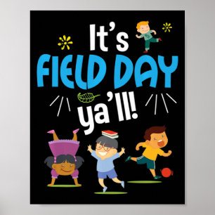 End Year Field Day Kids Kindergarten 1st Grade Gi Poster