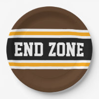 END ZONE Athletic Brown Yellow Football Stripes