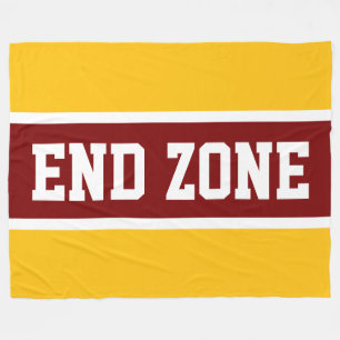 END ZONE Bold Deep Red Yellow Orange White Stripes Fleece Blanket