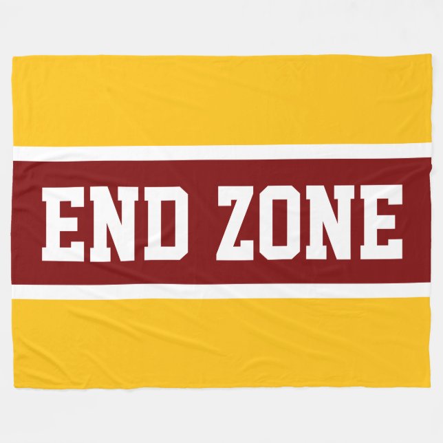 END ZONE Bold Deep Red Yellow Orange White Stripes Fleece Blanket (Front (Horizontal))