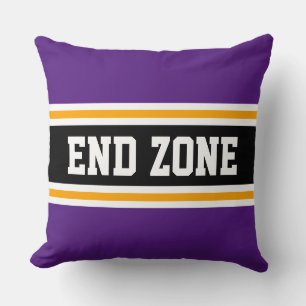 END ZONE Cool Bold Purple Black Racing Stripes Throw Pillow