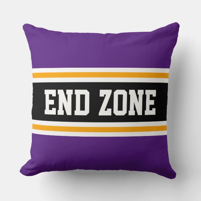 END ZONE Cool Bold Purple Black Racing Stripes Throw Pillow (Front)