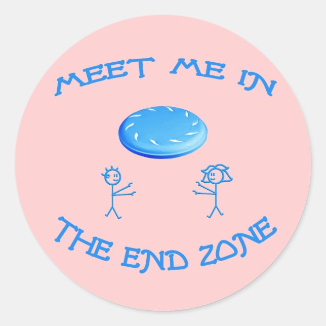 End Zone Frisbee Classic Round Sticker (Front)