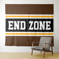 END ZONE Fun Athletic Brown Black Yellow Stripes