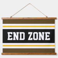 END ZONE Fun Athletic Brown Yellow White Stripes