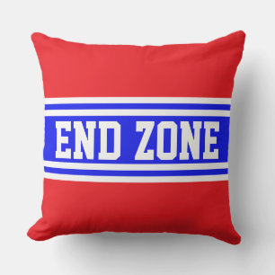 END ZONE Royal Blue Athletic White Racing Stripes Throw Pillow