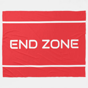 END ZONE Sleek White Text Stripes On Bright Red Fleece Blanket
