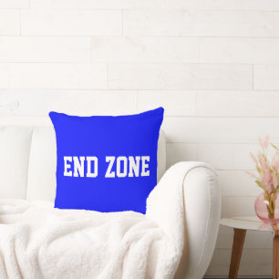 END ZONE Sporty Athletic 70s Text On  Throw Pillow