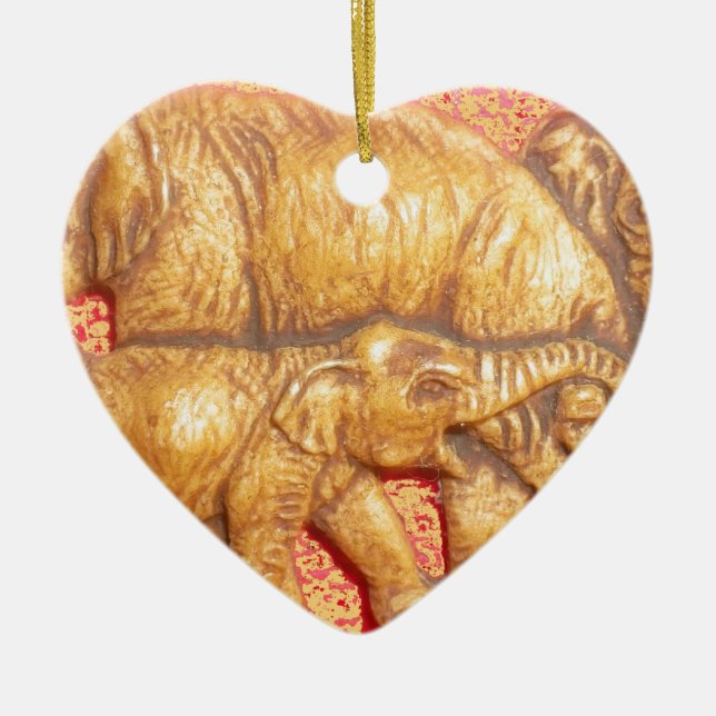 Endangered African Mara Elephants Ceramic Ornament (Front)