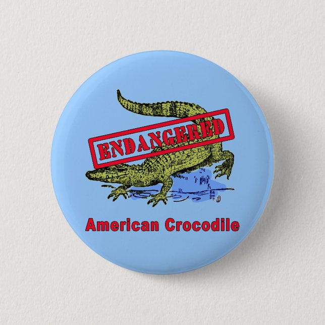 Endangered American Crocodile Products 2 Inch Round Button (Front)