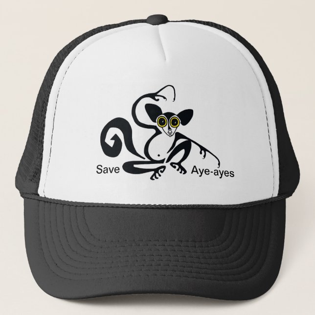 Endangered animal - Cool Save AYE-AYES -Nature Trucker Hat (Front)