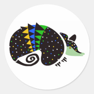 Endangered animal - Graphic ARMADILLO -Brazil Classic Round Sticker