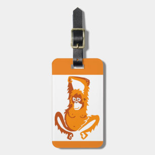 Endangered animal-ORANGUTAN- Ape - Primate Orange  Luggage Tag