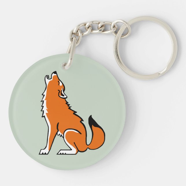 Endangered animal - Red WOLF - Wildlife - Nature Keychain (Back)