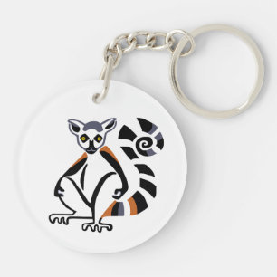 Endangered animal - Ring-tailed LEMUR - Primate- Keychain