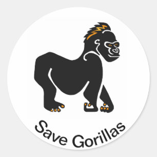 Endangered animal - Save GORILLAS  - Wildlife - Classic Round Sticker