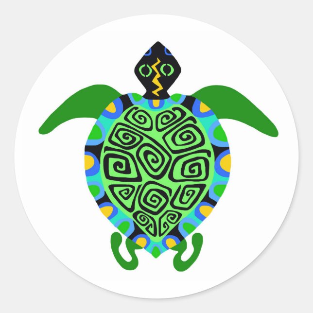 Endangered animal -Sea TURTLE -Wildlife warrior - Classic Round Sticker (Front)
