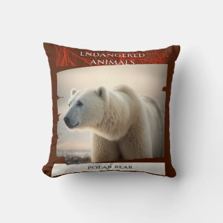Endangered Animals - Polar Bear Throw Pillow