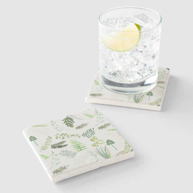 Endangered Fern Stone Coaster (Side)