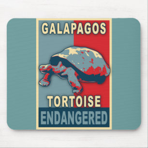 Endangered Galapagos Tortoise Pop Art Tshirts Mouse Pad