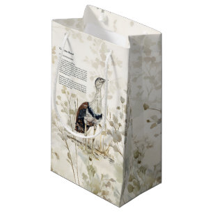 Endangered Hand-Painted Great Indian Bustard Small Gift Bag