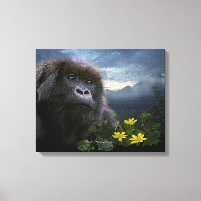 Endangered Mountain Gorilla named "HOPE" Art Canvas Print (Front)