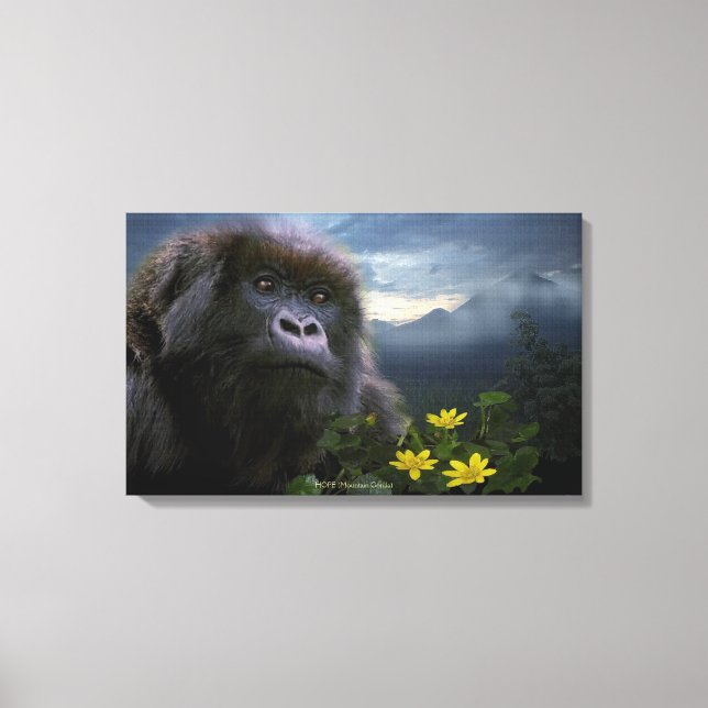 Endangered Mountain Gorilla named "HOPE" Art Canvas Print (Front)