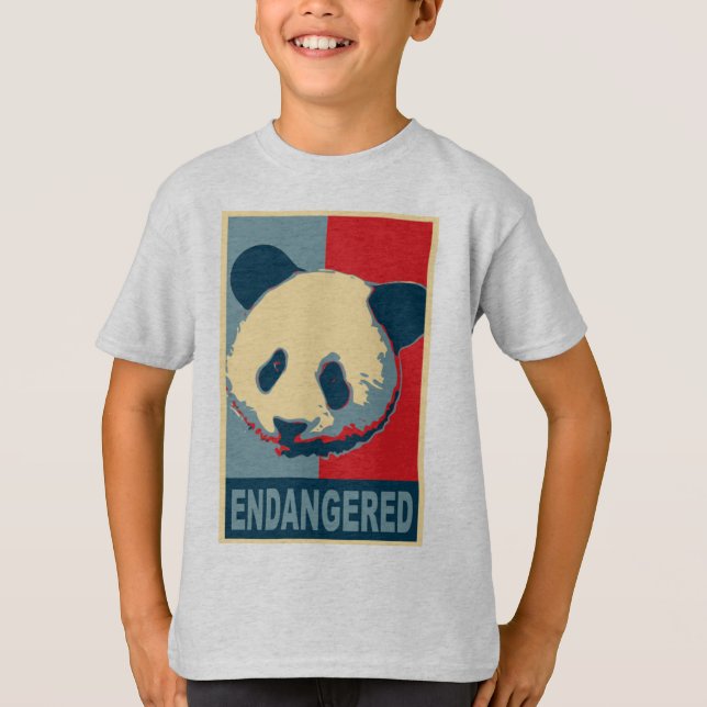 Endangered Panda Pop Art Design T-Shirt (Front)