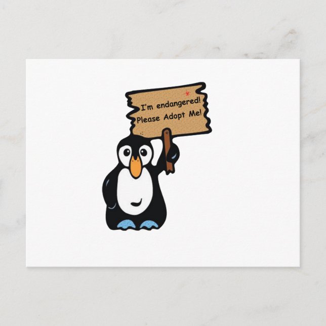 Endangered Penguin Asks for Adoption Postcard (Front)