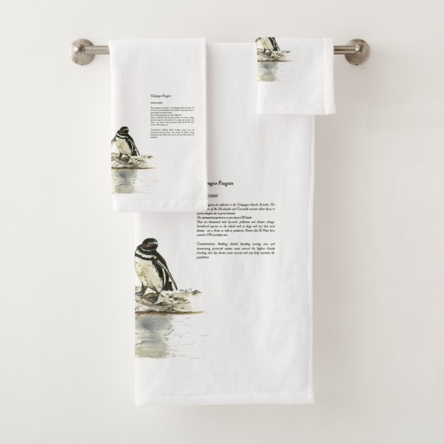 Endangered Penguins Hand Painted Print Towel Set (Insitu)