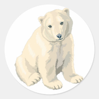 Endangered Polar Bear Classic Round Sticker