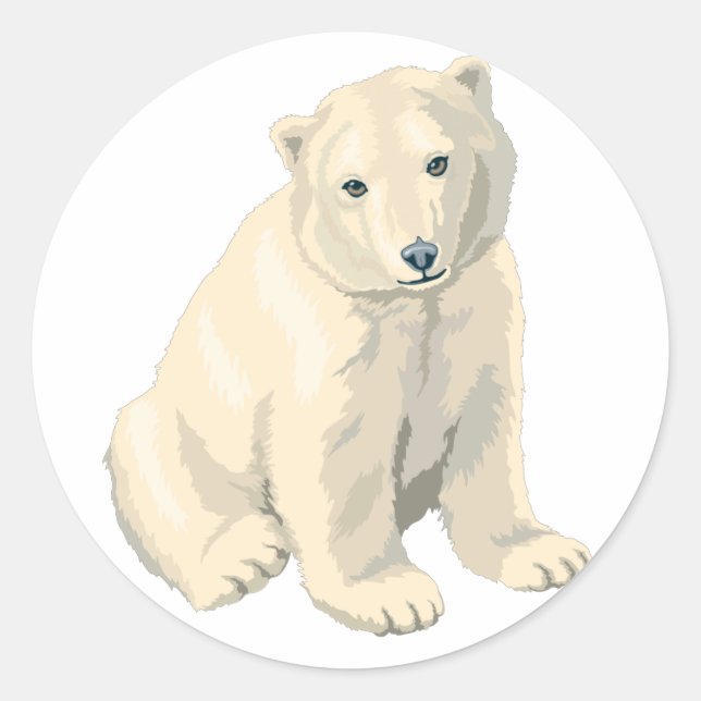 Endangered Polar Bear Classic Round Sticker (Front)