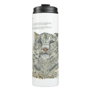 Endangered Snow Leopard Hand Painted Thermal Tumbler