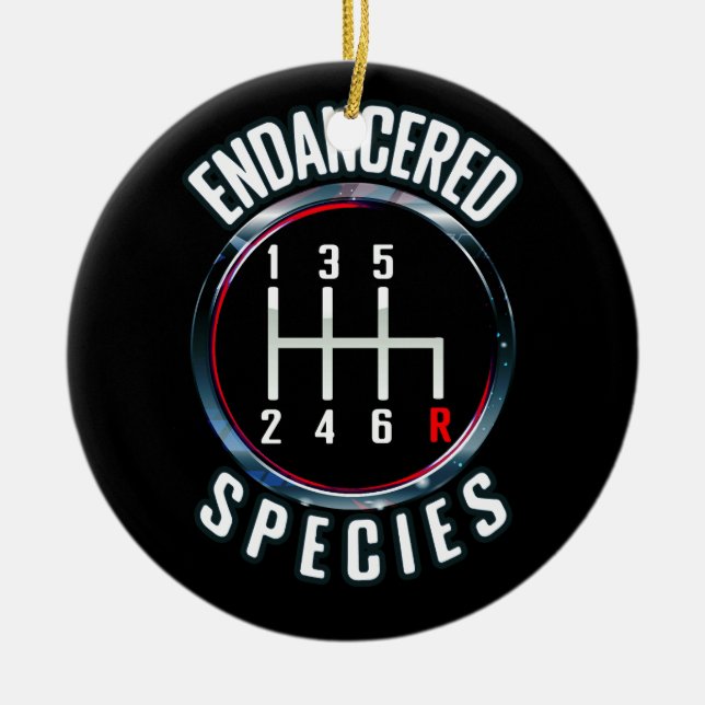 Endangered Species Manual Gearbox Stick Shift 6 Sp Ceramic Ornament (Front)