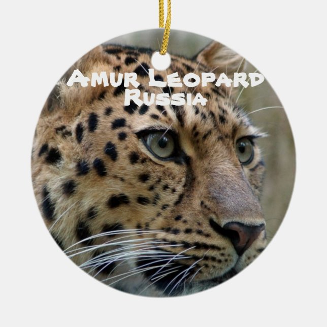 Endangered Species Series Amur Leopard Ceramic Ornament (Front)
