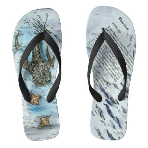 Endangered Whale Shark Hand painted Flip Flops