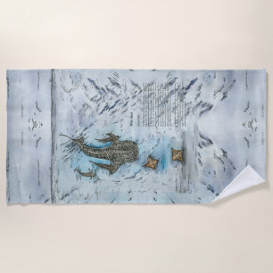 Endangered Whale Shark watercolours Beach Towel