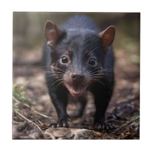 Endangered Young Australian Tasmanian Devil, Tile