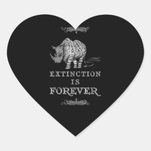 Endangered Zpecies Rhino  - Environmentalist Heart Sticker