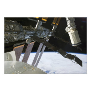 Endeavour's arm amidst International Space Stat Photo Print