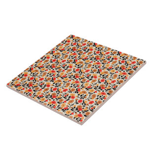 Endleaves of Art Flower Pattern Tile