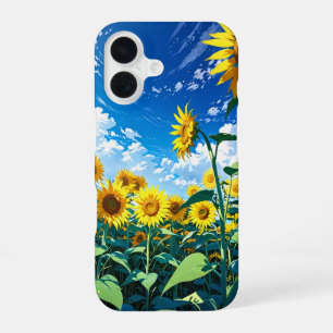 Endless Anime Sunflower Field iPhone 16 Case