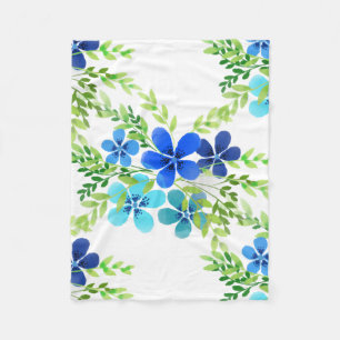 Endless Blue Forget Me Not Flowers Fleece Blanket