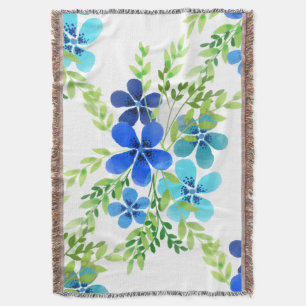 Endless Blue Forget Me Not Flowers Throw Blanket