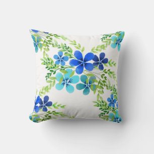Endless Blue Forget Me Not Flowers Throw Pillow