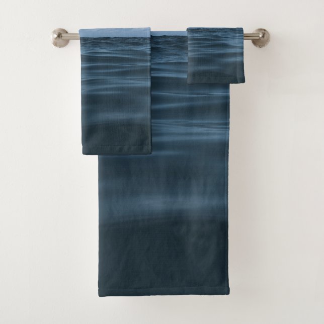 Endless Blue Ocean Waves 1 Bath Towel Set (Insitu)