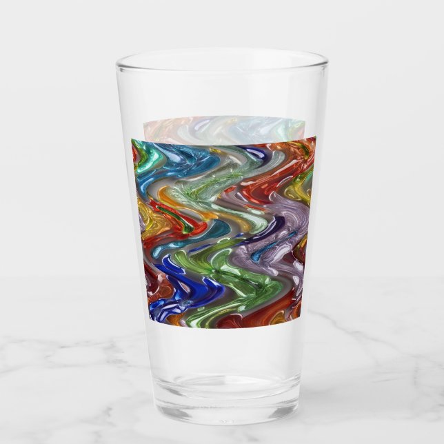 Endless Colourful Waves Glass (Front)