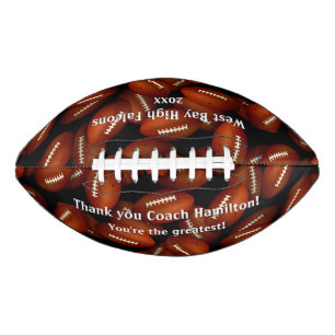 Endless footballs pattern sports coach thank you