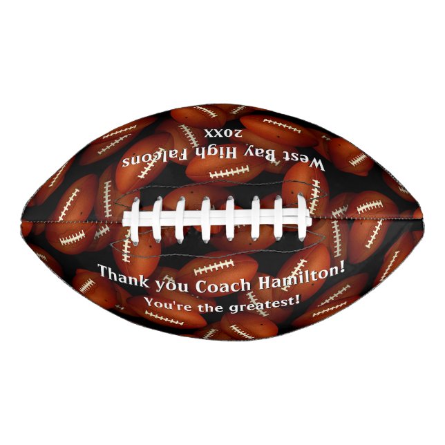 Endless footballs pattern sports coach thank you (Front)