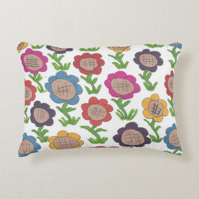 Endless Garden Flower Pattern Art Accent Pillow (Front)